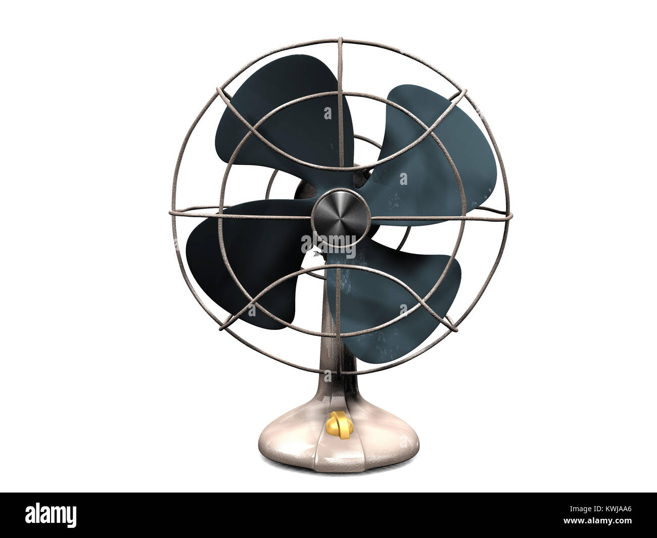 Il vecchio ventilatore vintage isolati su sfondo bianco Foto Stock