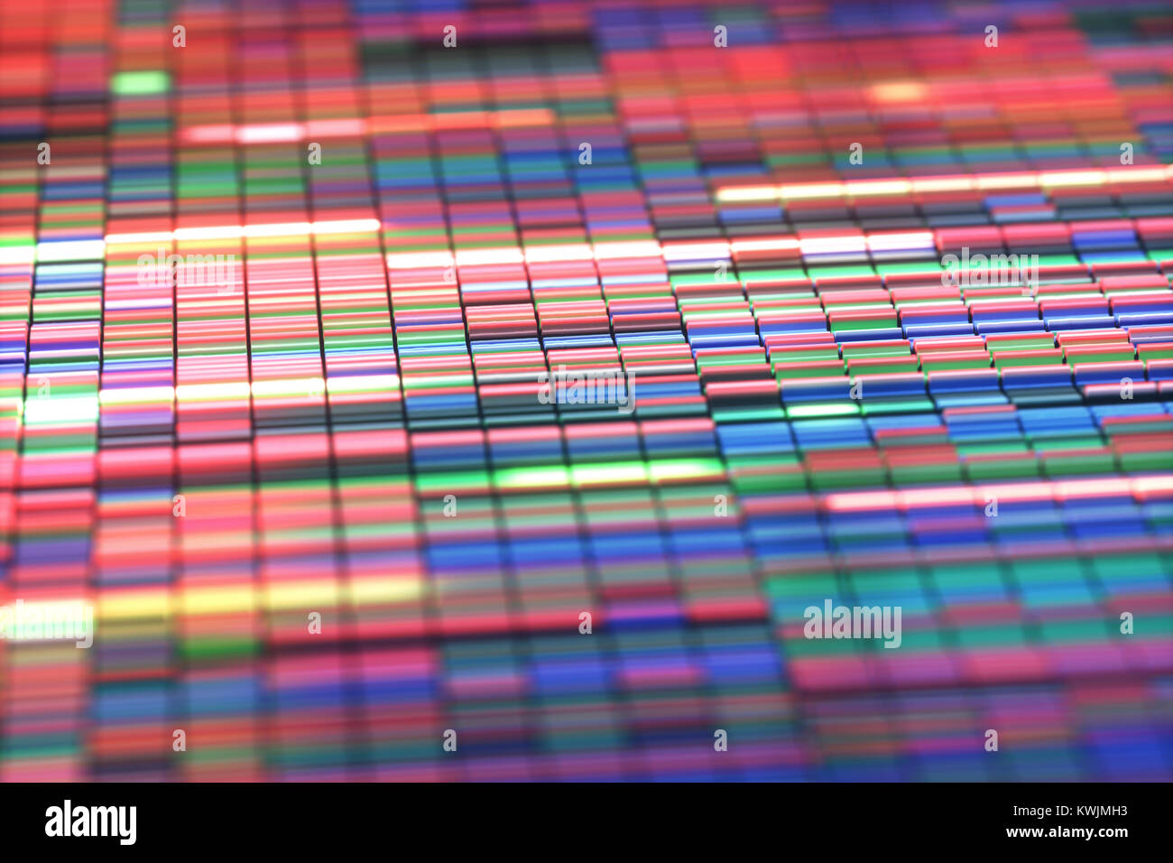 3D'illustrazione di un metodo di colorate il sequenziamento del DNA. Foto Stock