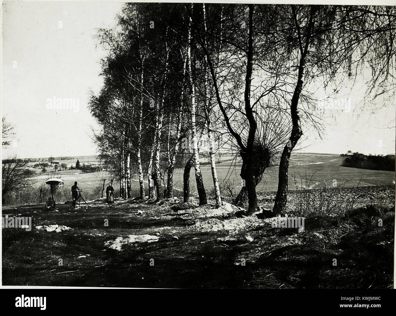 Fotografia che mostra una fattoria (Meierhof) in Galizia distrutta durante la prima guerra mondiale, con pareti crollate e detriti sparsi in tutto il sito. Foto Stock