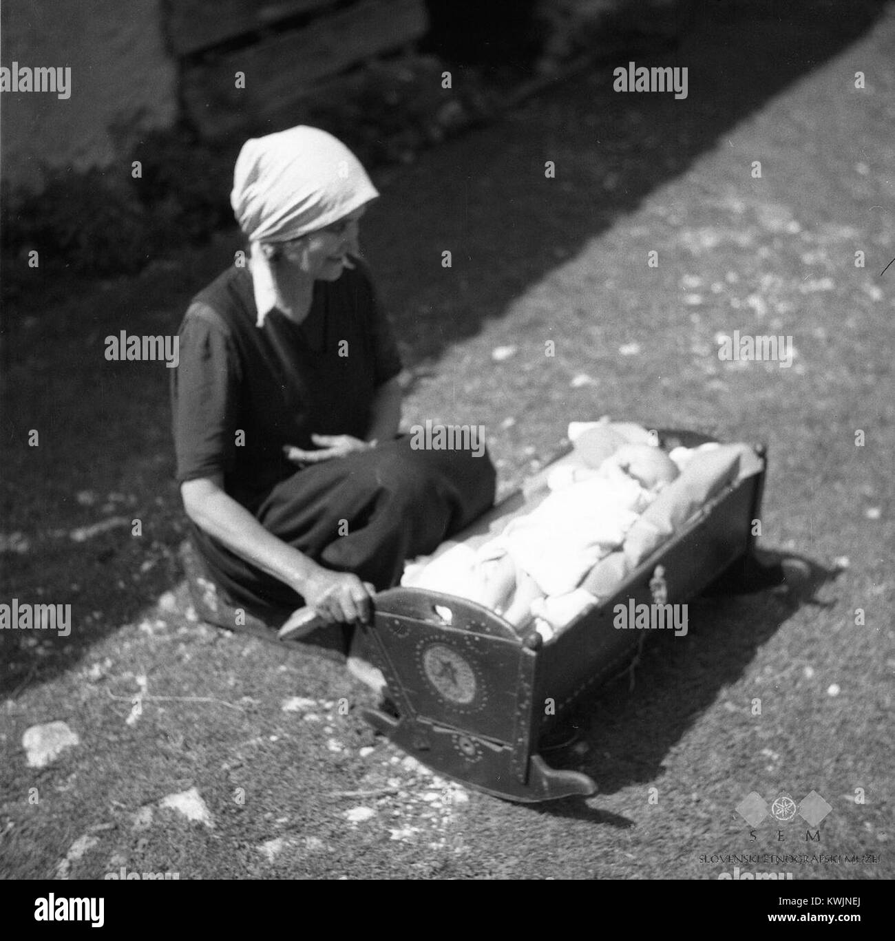 Pri Zibka Andrejcu, s kračjo nogo, Soča 1952 Foto Stock