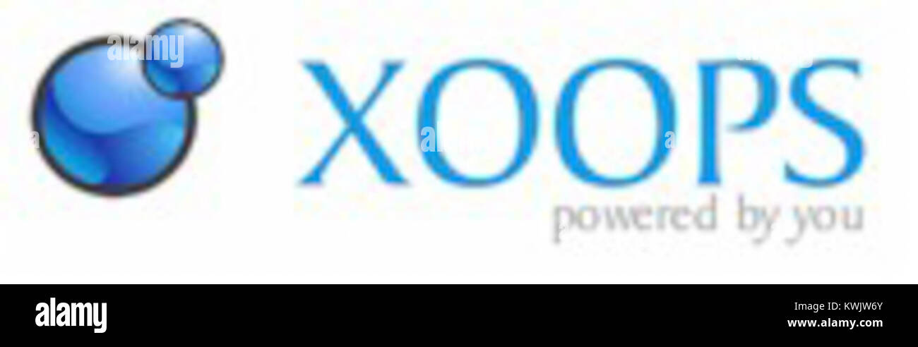 Il logo XOOPS rappresenta la piattaforma applicativa Web open source XOOPS, utilizzata per creare siti Web dinamici e comunità online. Foto Stock