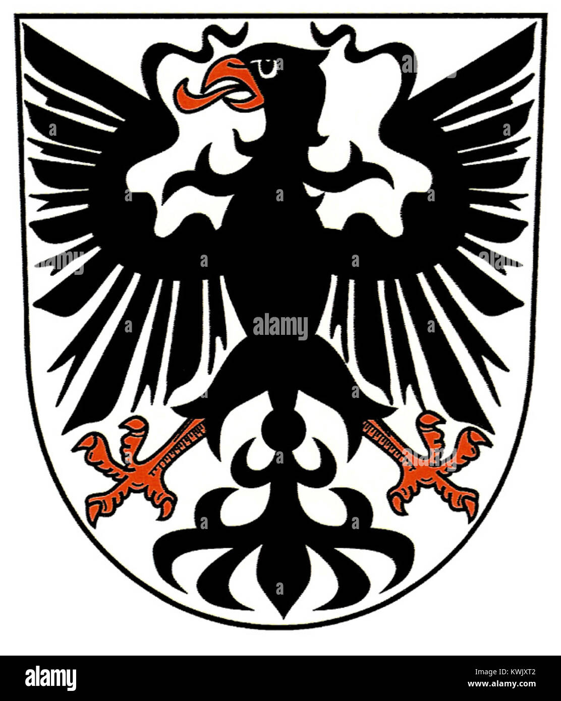 L'immagine con il titolo «Znak města Chrudim 600dpi» è una rappresentazione ad alta risoluzione (600 dpi) dello stemma della città di Chrudim nella Repubblica ceca, che mostra il suo emblema araldico ufficiale in forma digitale. Foto Stock