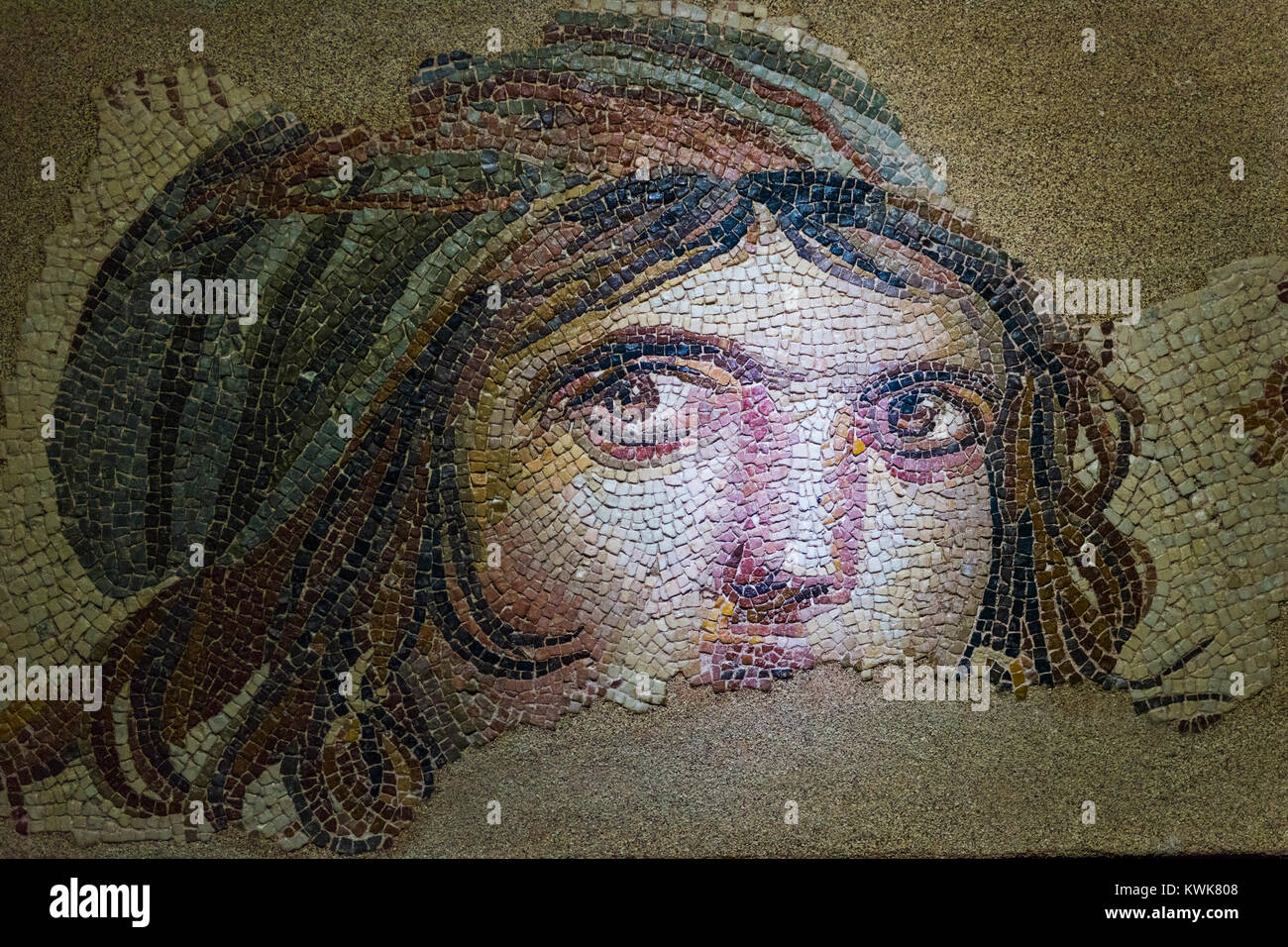 GAZIANTEP, TURCHIA - Dicembre, 15 2017: Zeugma mosaico museo,uno dei la più grande collezione di mosaico nel mondo. Foto Stock