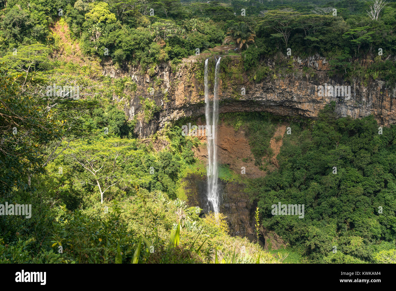 Wasserfall bei Chamarel, Black River, Mauritius, Afrika, | Chamarel Falls, Chamarel, Black River, Mauritius, Africa Foto Stock