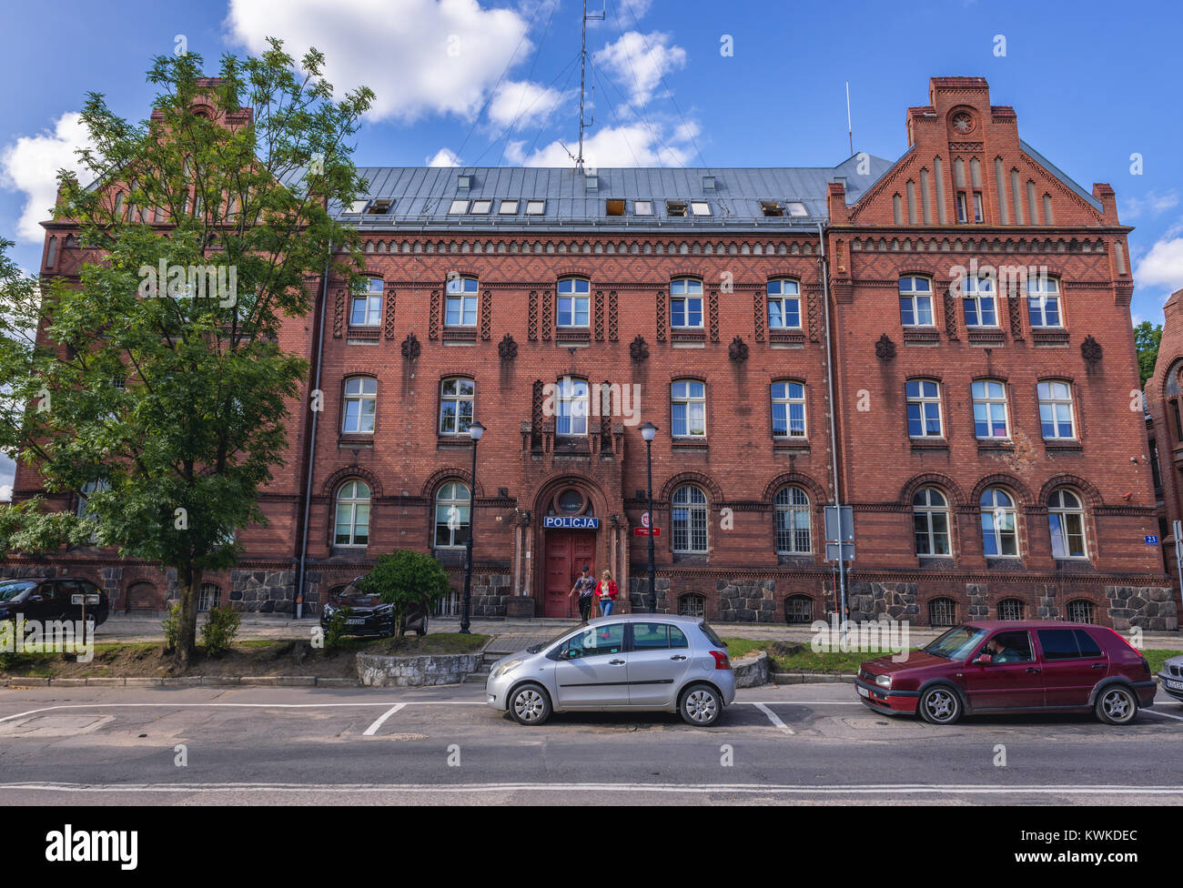 La polizia municipale sede nella città di Olsztyn in Warmian-Masurian voivodato di Polonia Foto Stock