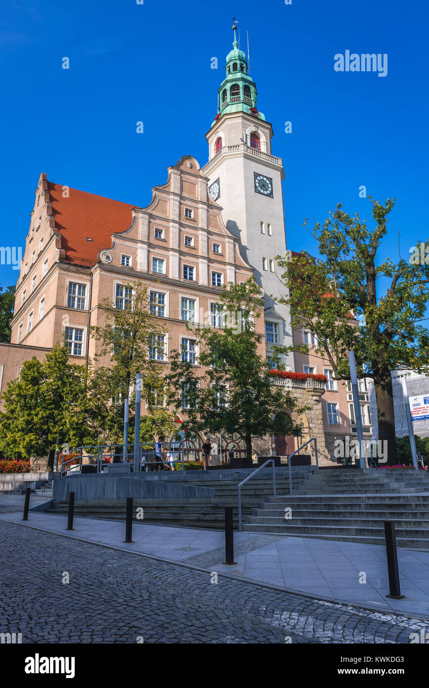 Costruzione di un nuovo municipio nel quartiere del centro della città di Olsztyn in Warmian-Masurian voivodato di Polonia Foto Stock