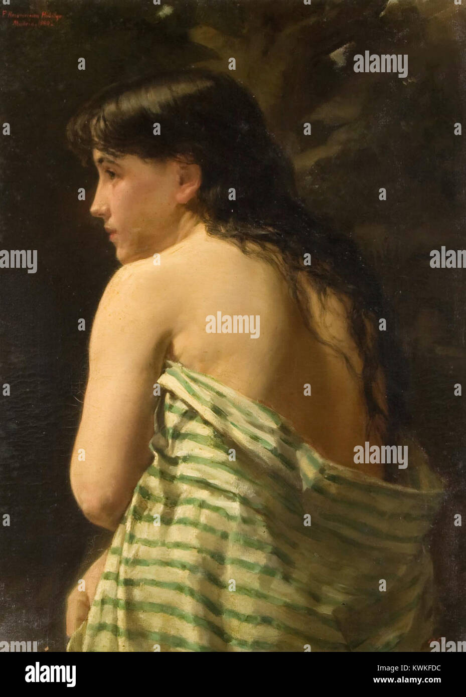 "Joven Filipina" è un dipinto dell'artista filippino Félix Resurrección Hidalgo, che ritrae una giovane donna filippina in stile neoclassico, che riflette l'arte e l'identità filippina del XIX secolo. Foto Stock