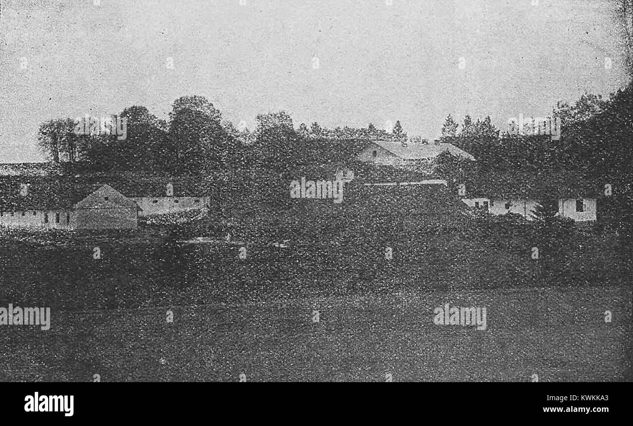 Fotografia di un istituto educativo a Berteszów, in Polonia, attivo fino al 1929, che rappresenta il sistema educativo interbellico e la struttura della comunità locale della Polonia del XX secolo. Foto Stock
