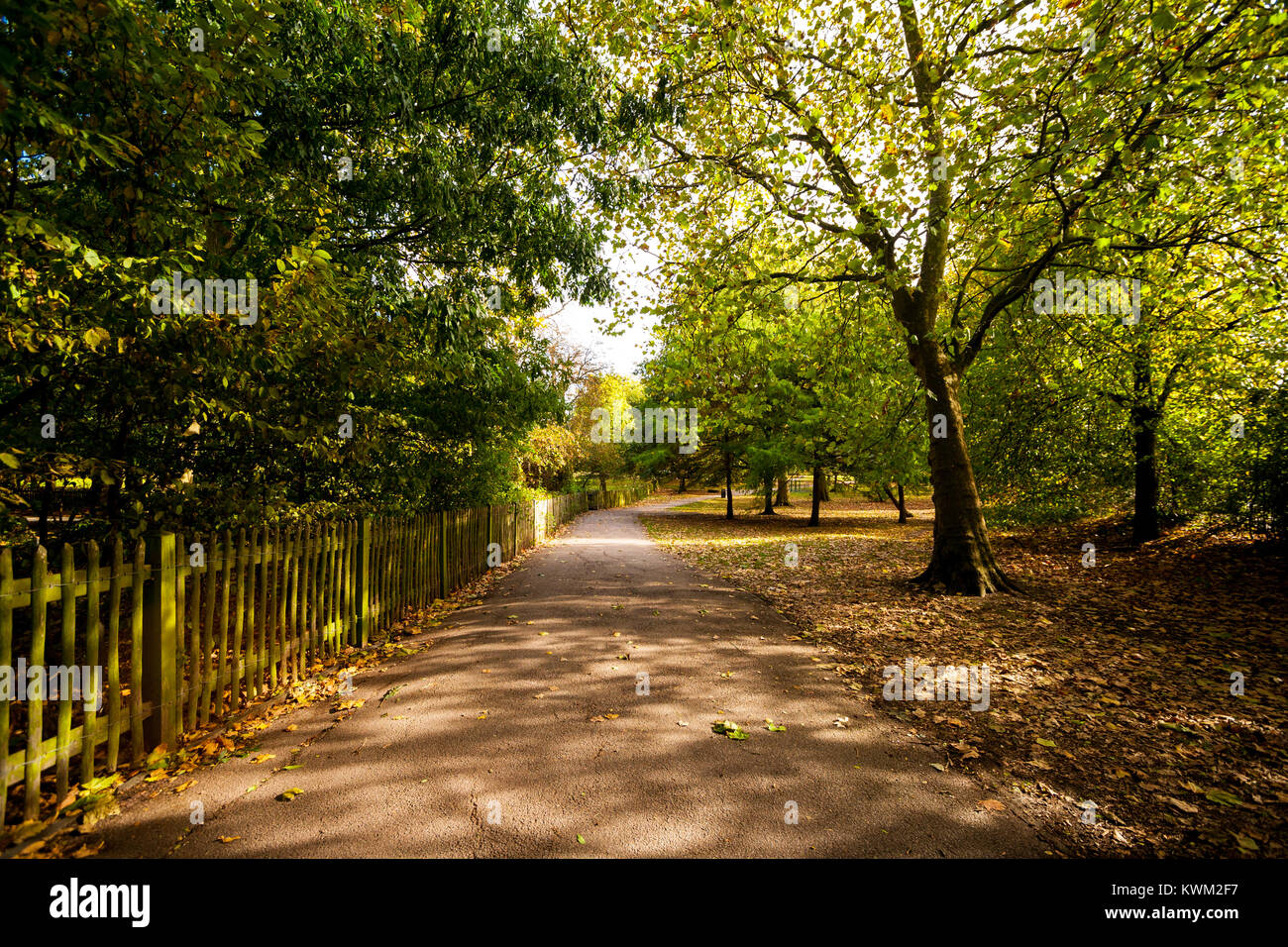 Queen's Park is a family-friendly area in NW di Londra. Aperto nel 1887 è stato chiamato in onore della regina Victoria. Foto Stock