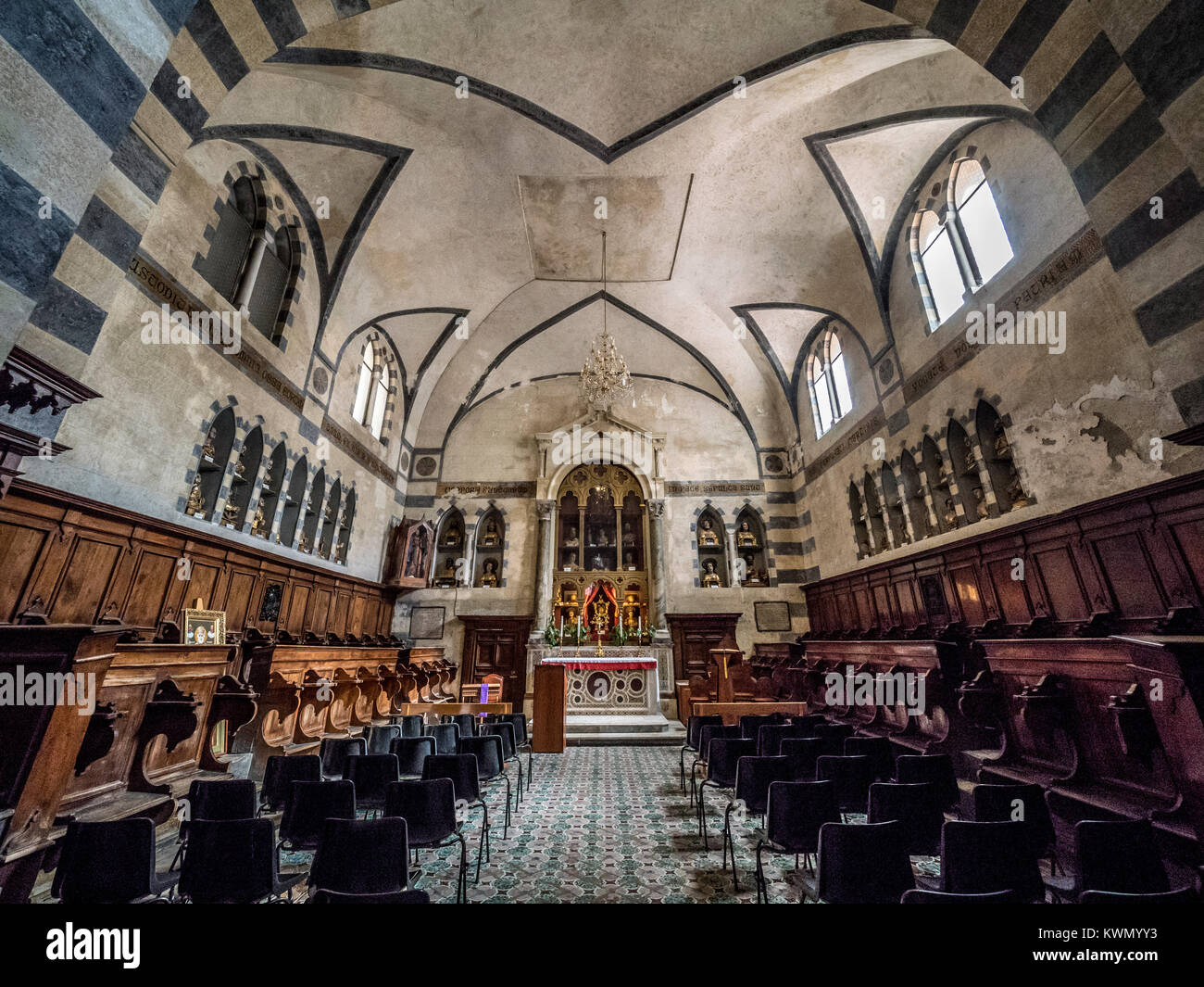 Interno della Cattedrale di Amalfi. La Cattedrale presso il complesso monumentale di Sant'Andrea in Amalfi, Italia. Foto Stock