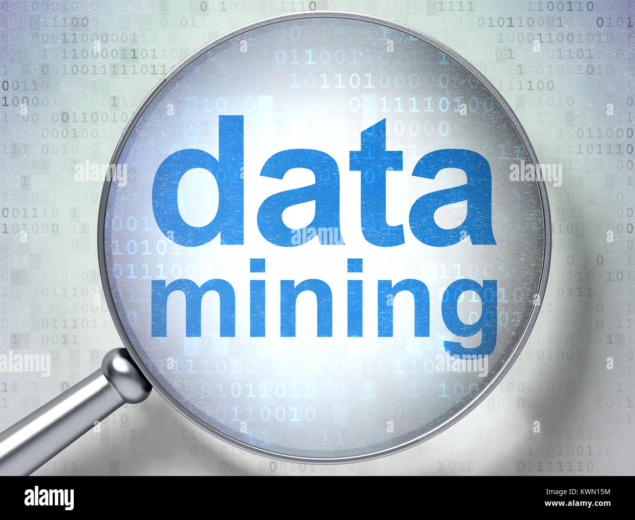 Concetto di dati: Data Mining con vetro ottico Foto Stock