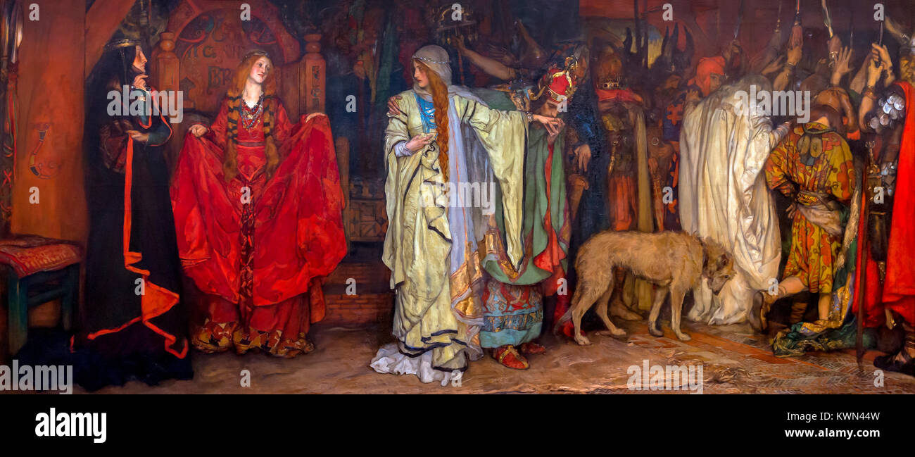 Il Re Lear, atto 1, Scena 1, Edwin Austin Abbey, 1898, Metropolitan Museum of Art, Manhattan, New York City, Stati Uniti d'America, America del Nord Foto Stock