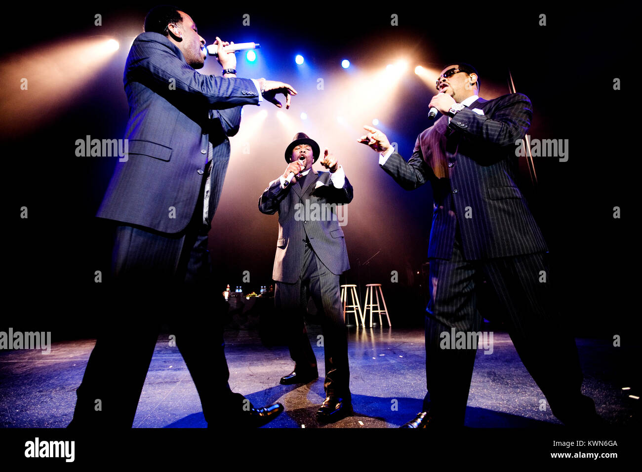 La American R&B e il gruppo vocale Boyz II Men esegue un concerto dal vivo a Vega in Copenhagen. Danimarca 07/04 2008. Foto Stock