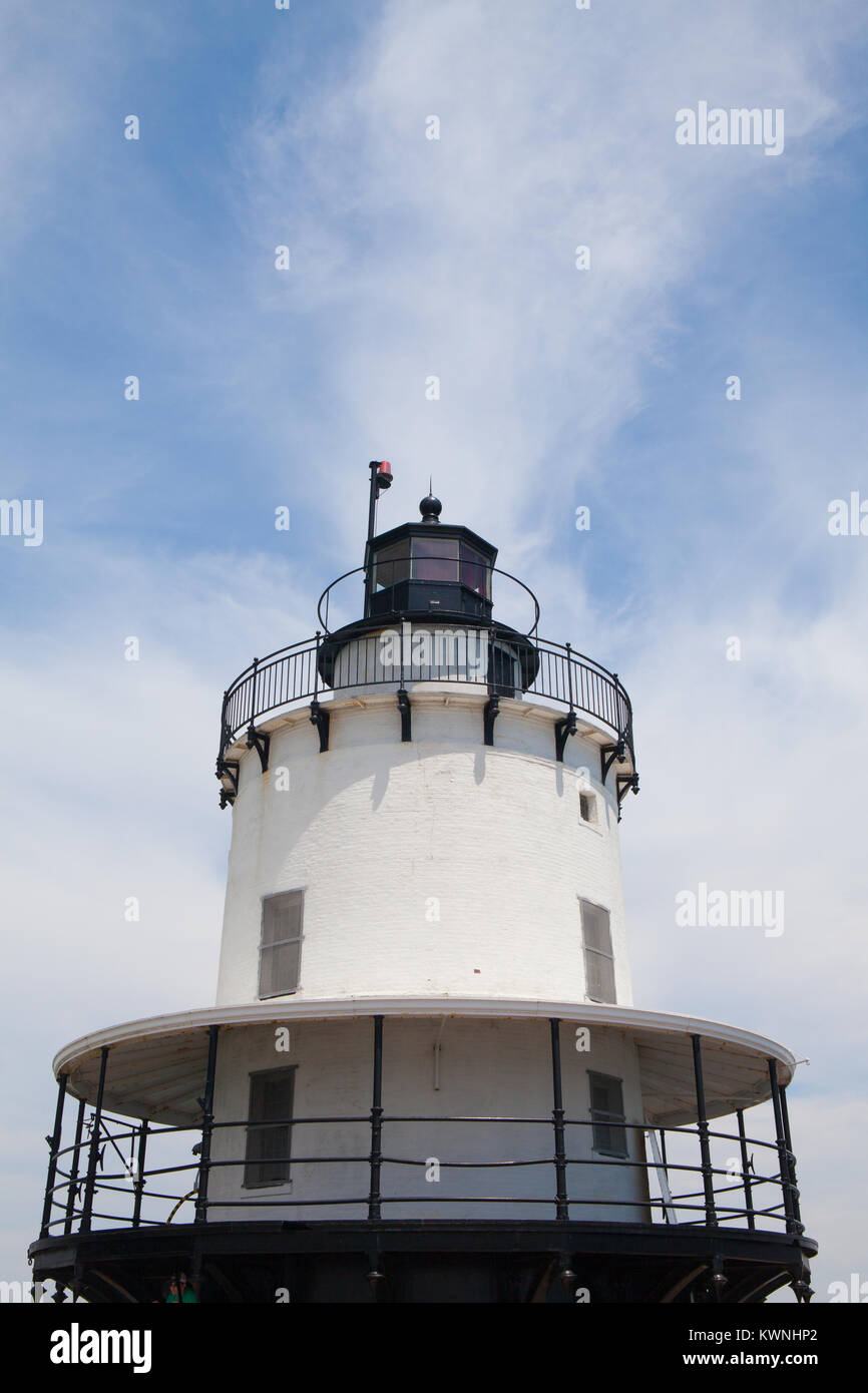 Portland Breakwater Faro (Bug luce) è un piccolo faro a sud della baia di Portland, Portland, Maine, Stati Uniti d'America.it è stato costruito nel 1875 ed è uno di Ma Foto Stock