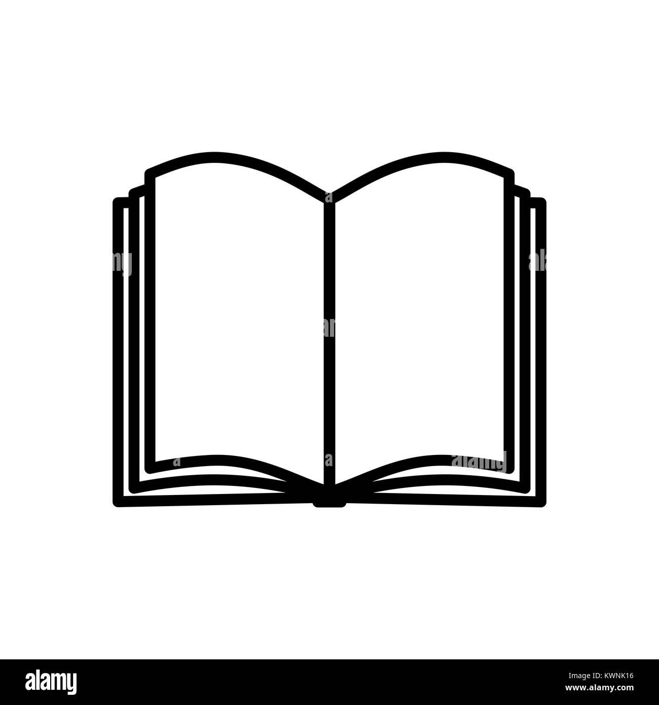 Icona a forma di libro isolato su sfondo bianco Illustrazione Vettoriale