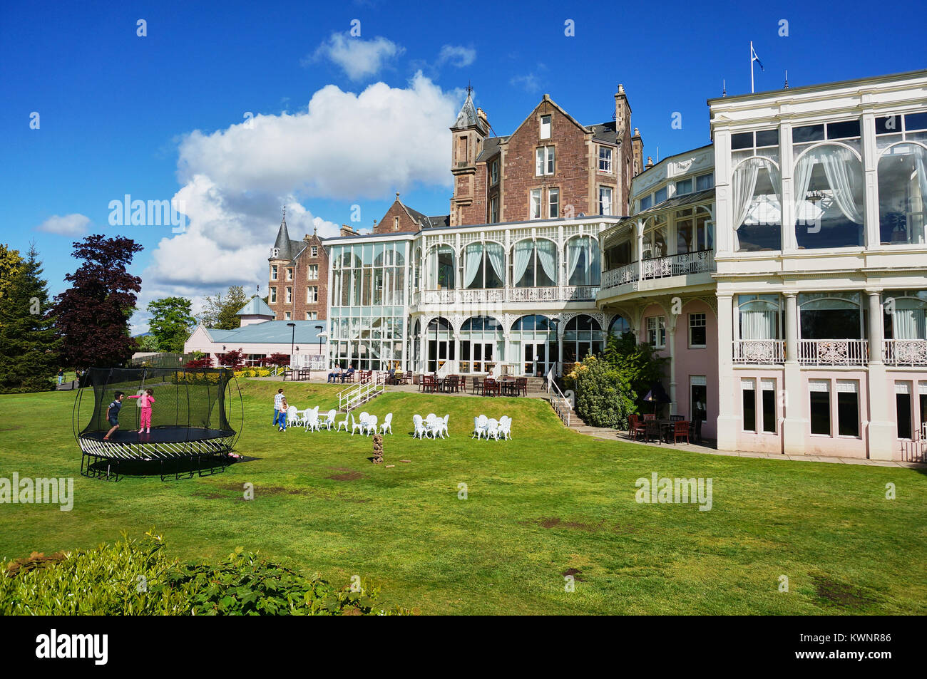 Crieff Hydro Hotel Crieff, una popolare meta turistica in Scozia. Foto Stock