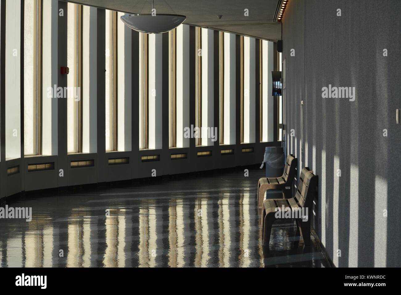 Interno della Torre di Corning quarantaduesimo pavimento piattaforma di osservazione presso il Capitol Plaza nello Stato di New York la capitale Albany, Upstate NY, STATI UNITI D'AMERICA Foto Stock