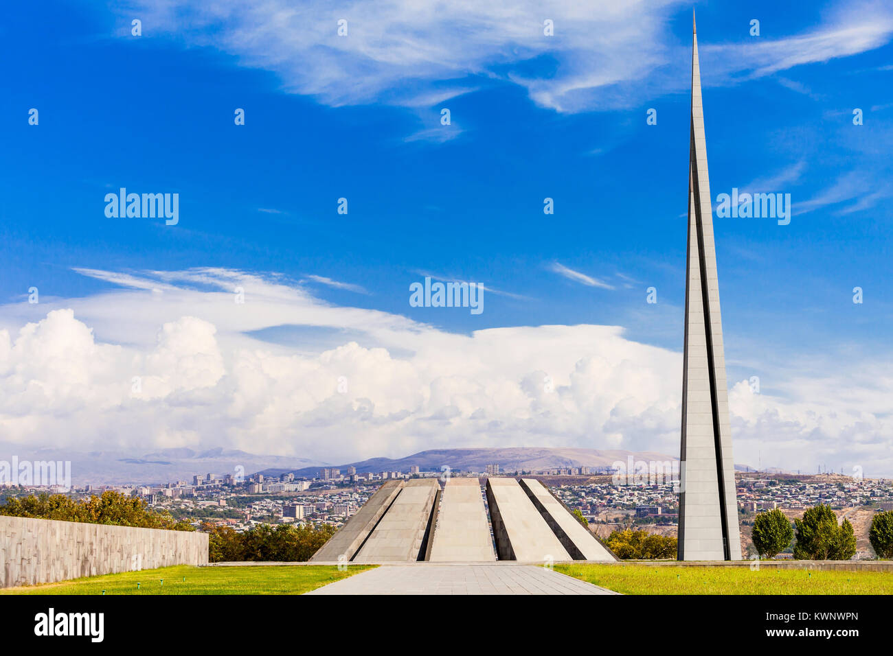 Tsitsernakaberd - il genocidio armeno il complesso memoriale è Armenia official memorial dedicato alle vittime del genocidio armeno a Yerevan, Ar Foto Stock