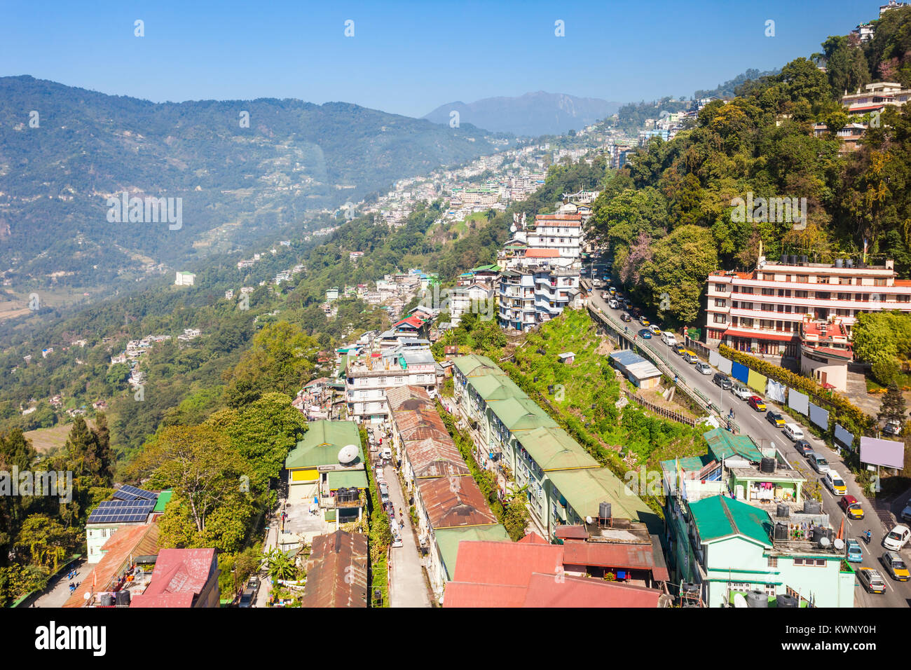 Gangtok funivia in Gangtok città nello stato indiano del Sikkim, India Foto Stock