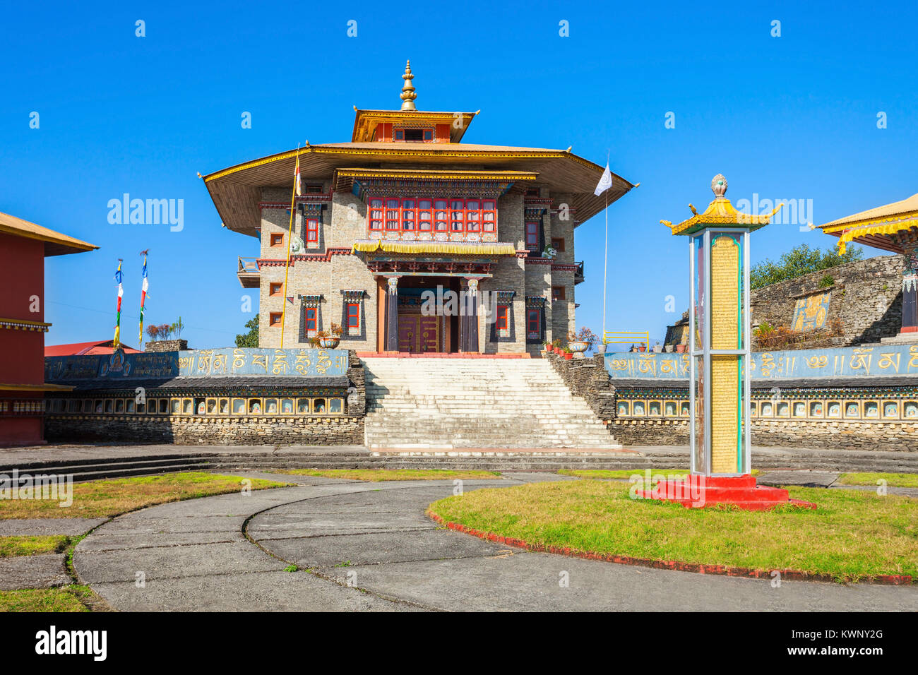 Karma Theckling monastero (Mane Choekhorling Gompa) in Ravangla in Sud Il Sikkim, India Foto Stock