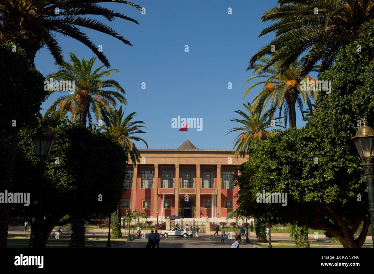 Il palazzo del Parlamento. Avenue Mohammed V. Ville Nouvelle. Rabat. Il Marocco, Africa del Nord Foto Stock