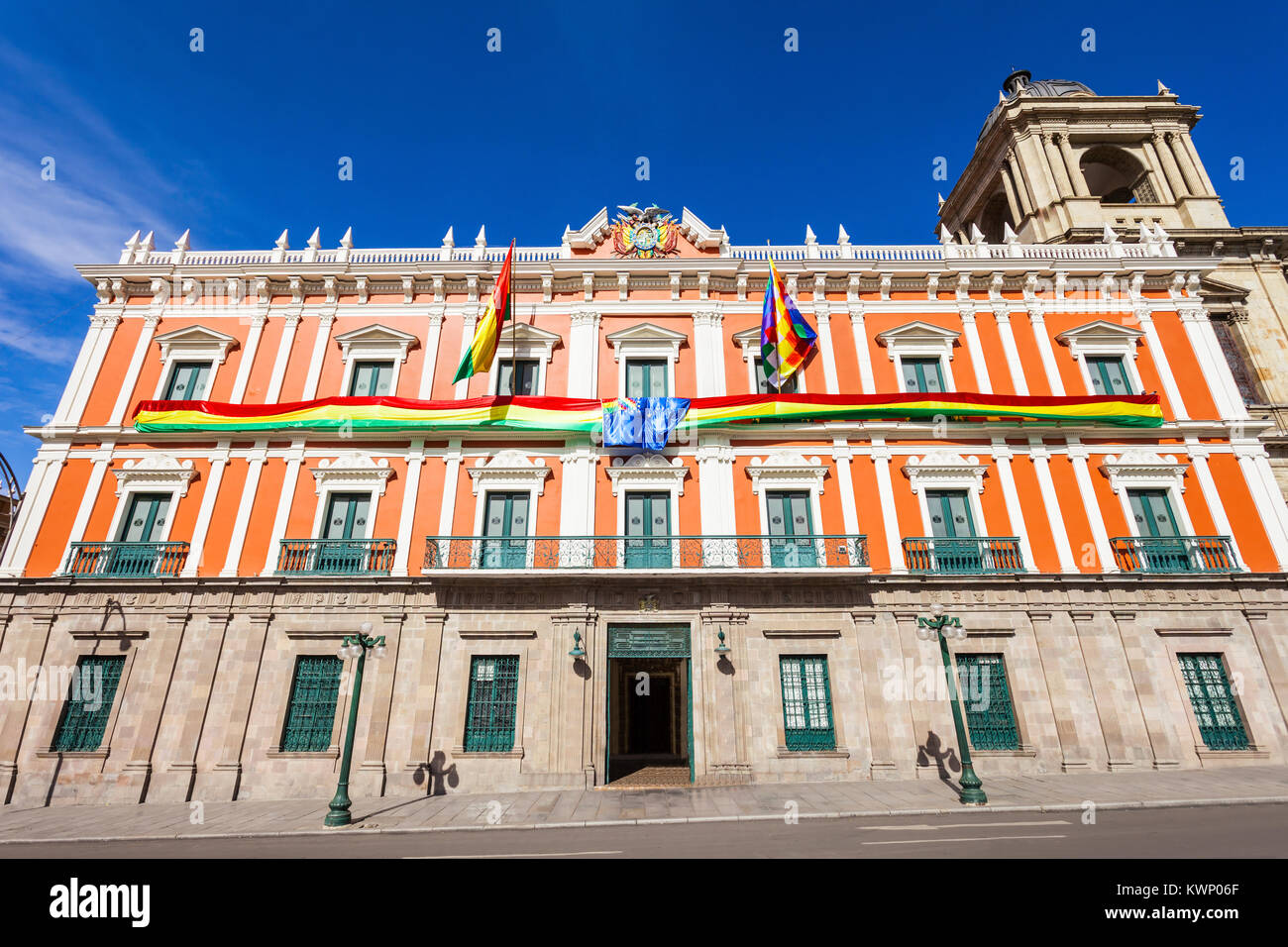 Palazzo boliviano di governo (palazzo Quemado), la residenza ufficiale del presidente della Bolivia Foto Stock