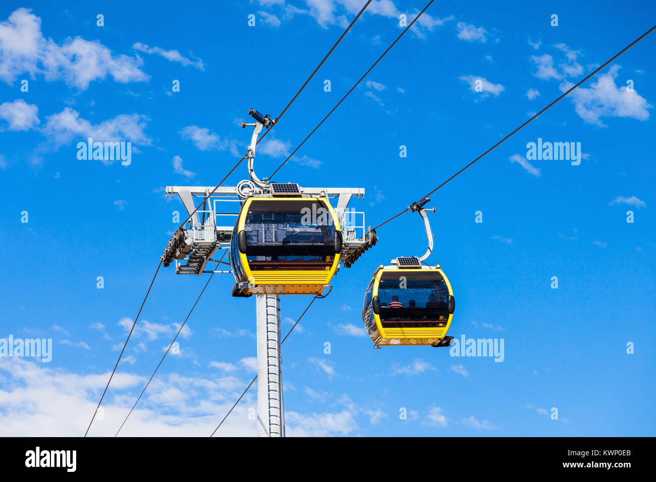 Cavo di sistema auto in La città di La Paz, Bolivia Foto Stock