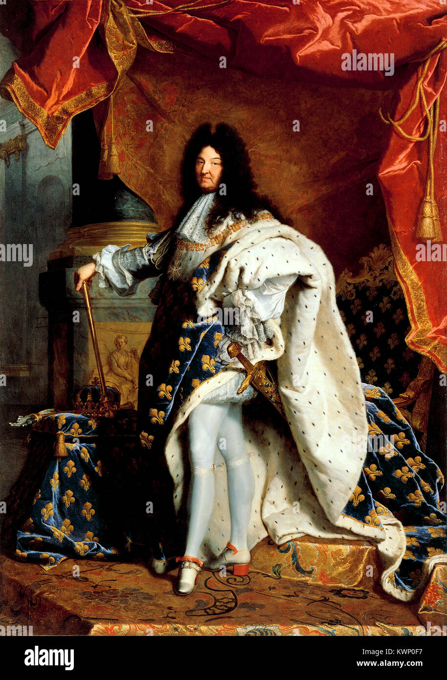 Luigi XIV Re di Francia Luigi XIV (5 settembre 1638 - 1 settembre 1715), regnò come Re di Francia dal 1643 fino al 1715 Foto Stock