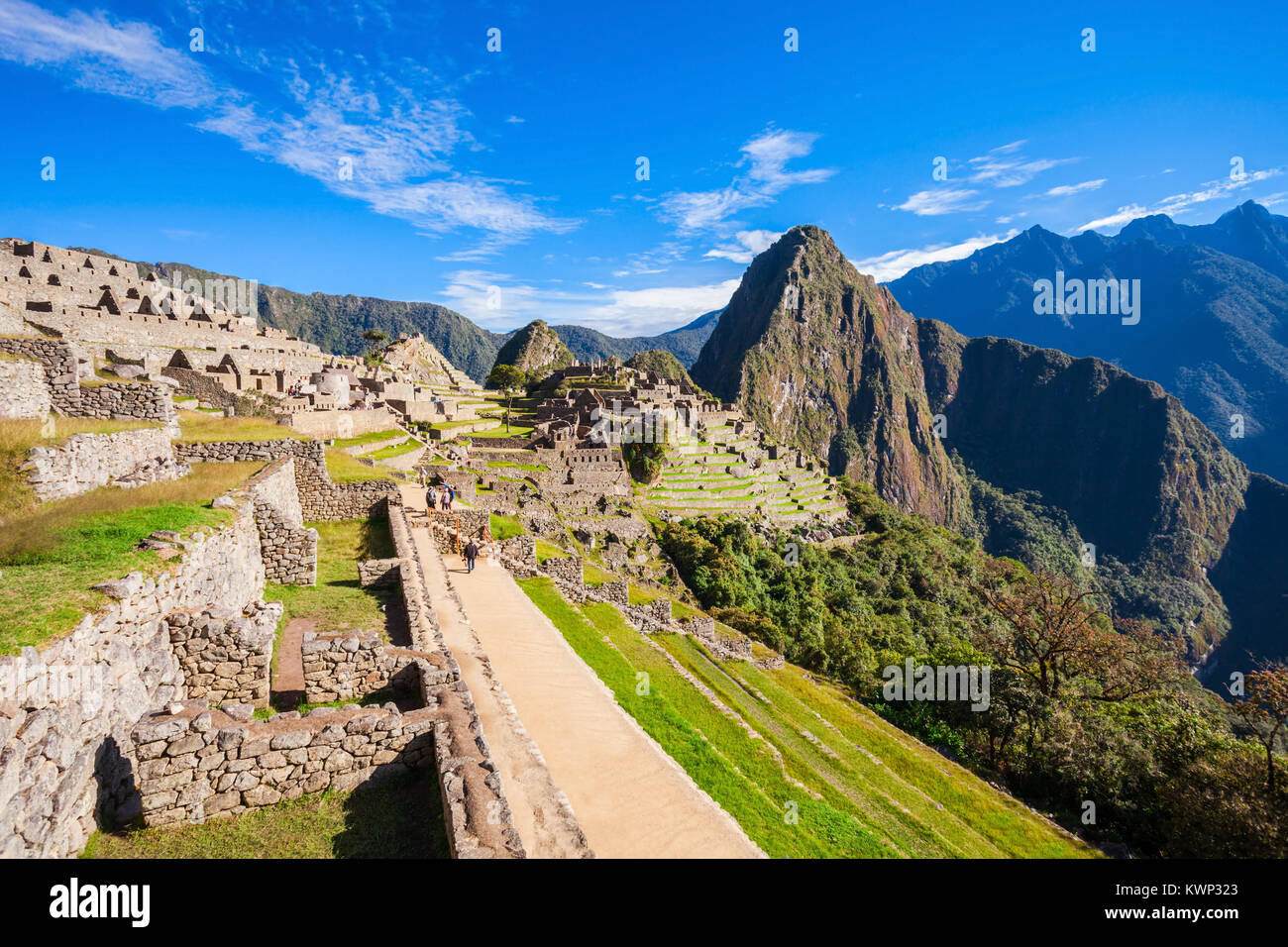 Machu Picchu città perduta di Inkas in Perù Foto Stock