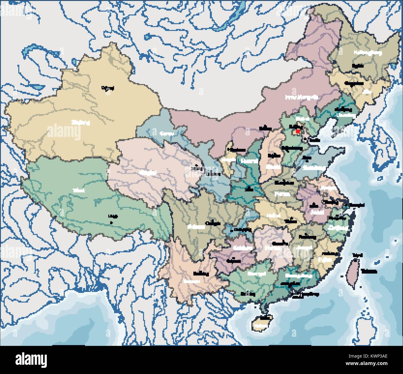 Mappa di Cina Illustrazione Vettoriale