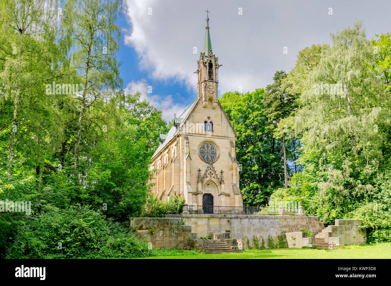 La cappella sepolcrale di Černín-Morzin famiglia, Vrchlabi (Hohenelbe), città ceca a Hradec Králové Regione, Cechia, Boemia, Europa Foto Stock