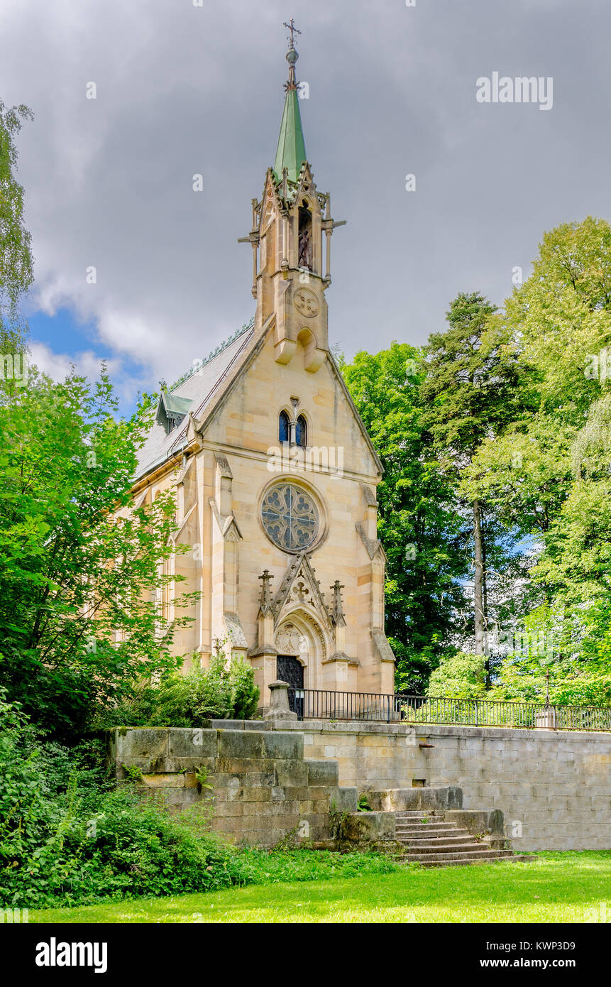 La cappella sepolcrale di Černín-Morzin famiglia, Vrchlabi (Hohenelbe), città ceca a Hradec Králové Regione, Cechia, Boemia, Europa Foto Stock