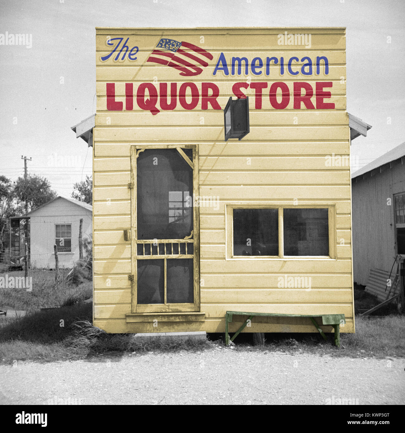 Vintage foto del negozio di liquori in Palacios Texas circa 1943 Foto Stock