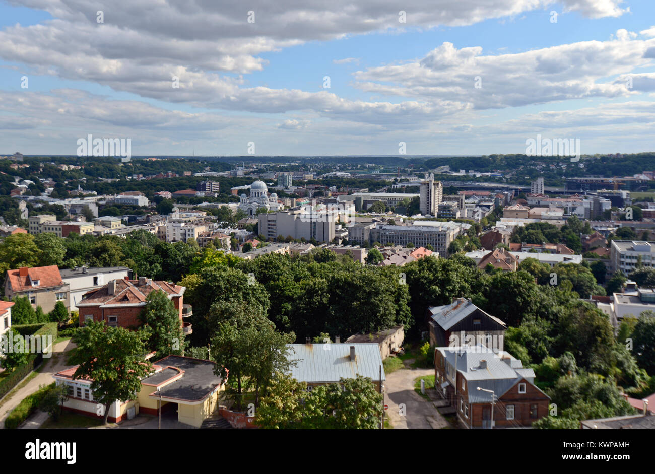 Vista panoramica di Kaunas, Lituania Foto Stock