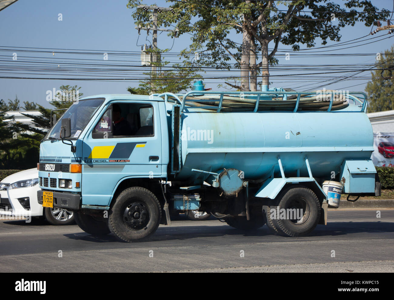 CHIANG MAI, Thailandia - 24 dicembre 2017: Privato del serbatoio acque nere carrello. Foto di road no.121 circa 8 km dal centro cittadino di Chiangmai, Thailandia. Foto Stock
