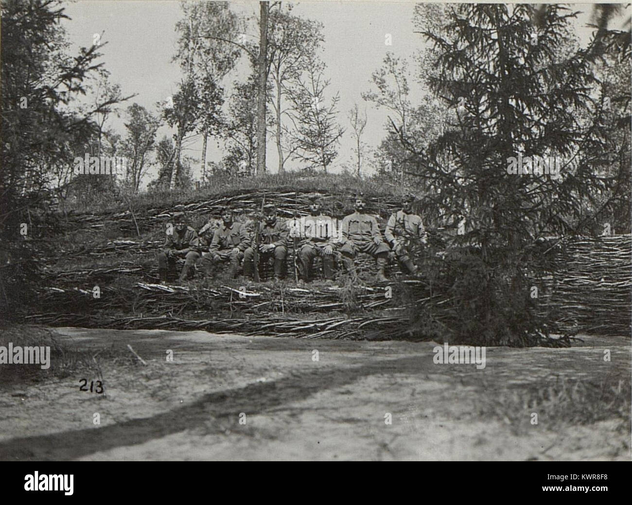Questa immagine si riferisce alla prima posizione di fanteria in Galizia, dal giugno 1916, durante la prima guerra mondiale, che mostra l'assetto militare nella regione in quel momento. Foto Stock