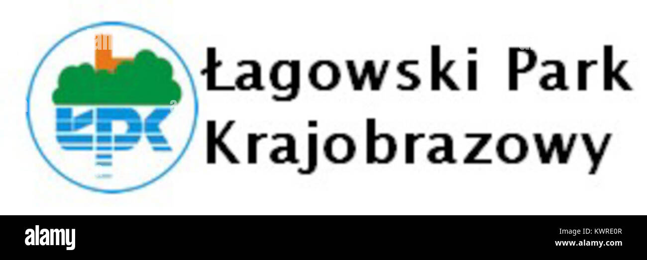 Il logo rappresenta il Parco del paesaggio di Łagowski in Polonia, un'area naturale protetta riconosciuta per il suo valore ecologico, la biodiversità e gli sforzi di conservazione ambientale. Foto Stock