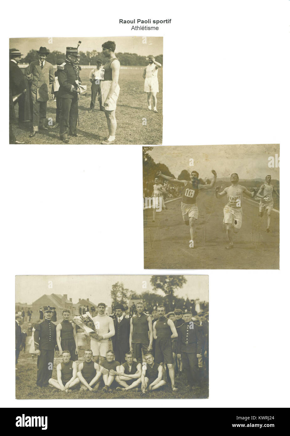 Raoul Paoli, un atleta francese attivo all'inizio del XX secolo, noto per la sua partecipazione all'atletica leggera, tra cui i Giochi Olimpici del 1908, che rappresentano la forza e la versatilità nella storia dello sport. Foto Stock