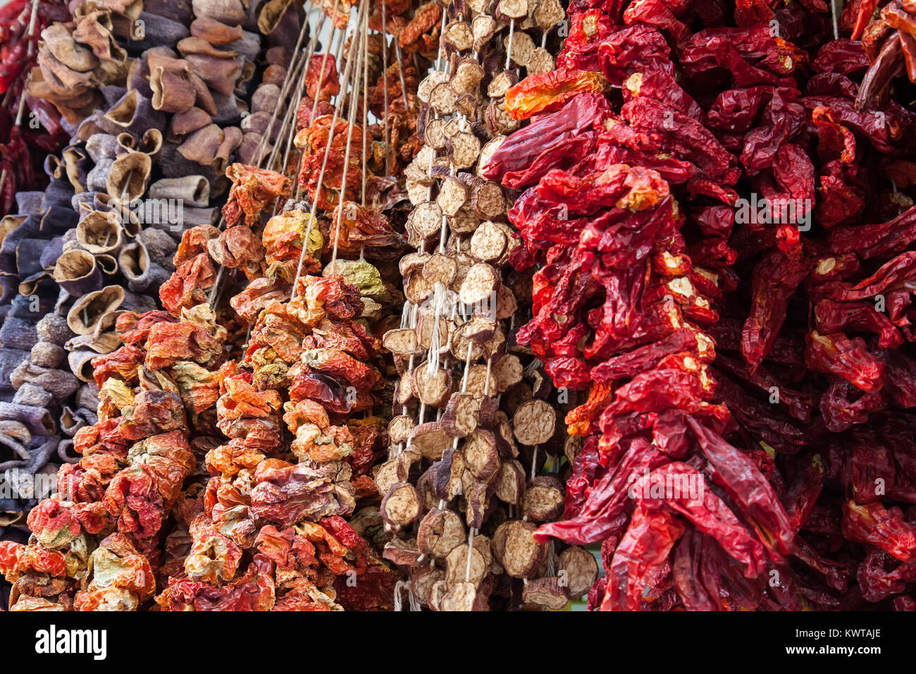 Carta essiccata su Bazaar Egiziano e il Grand Bazaar di Istanbul. Turchia Foto Stock