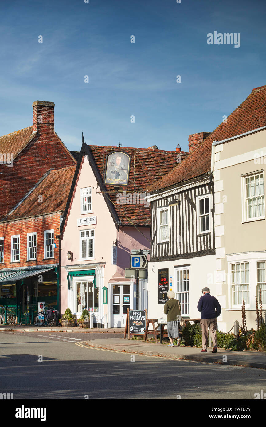 Dedham High Street, Essex, Inghilterra, Constable Country Foto Stock