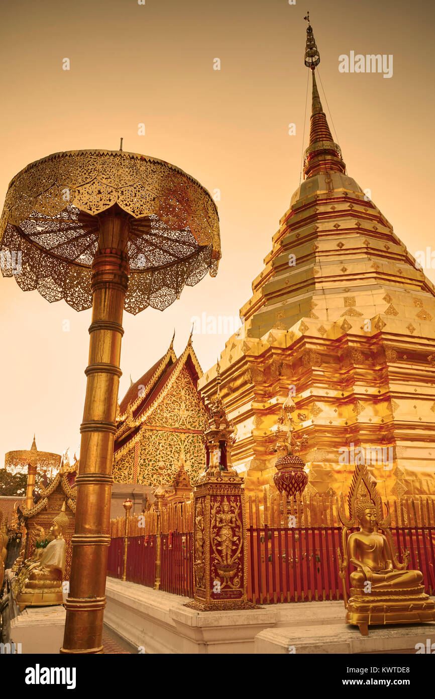 Wat Phra That Doi Suthep Temple di Chiang Mai, Thailandia Foto Stock