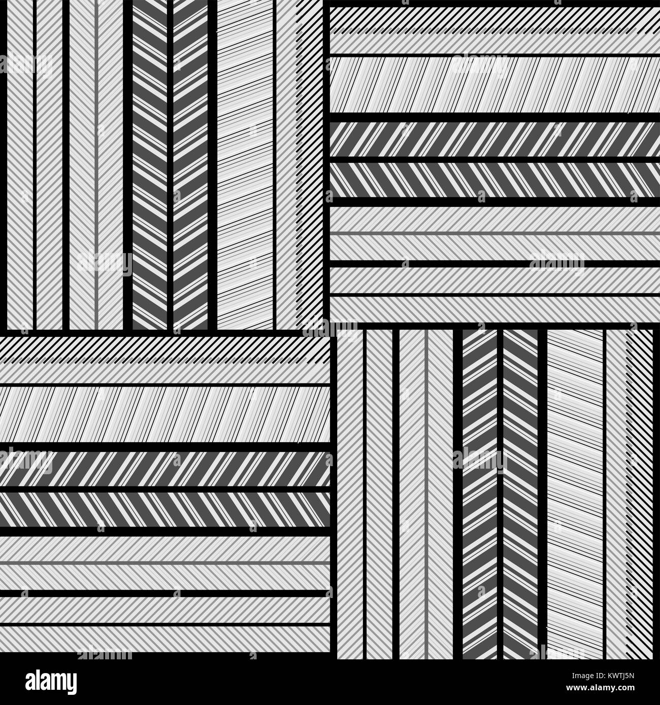 Nero e sfondo bianco a strisce di piazze Illustrazione Vettoriale