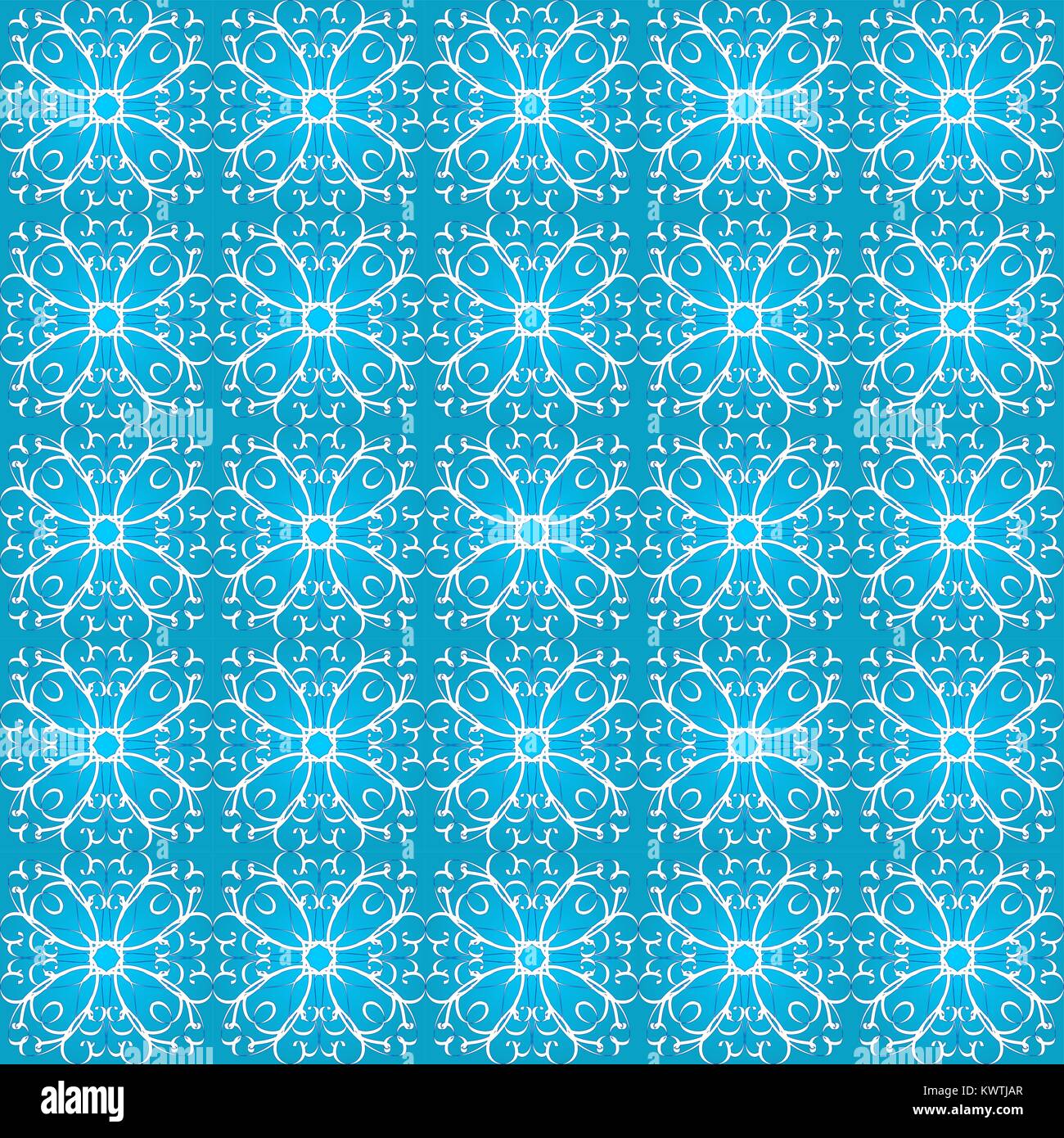 Ornamento di linee e spirali su uno sfondo blu Illustrazione Vettoriale