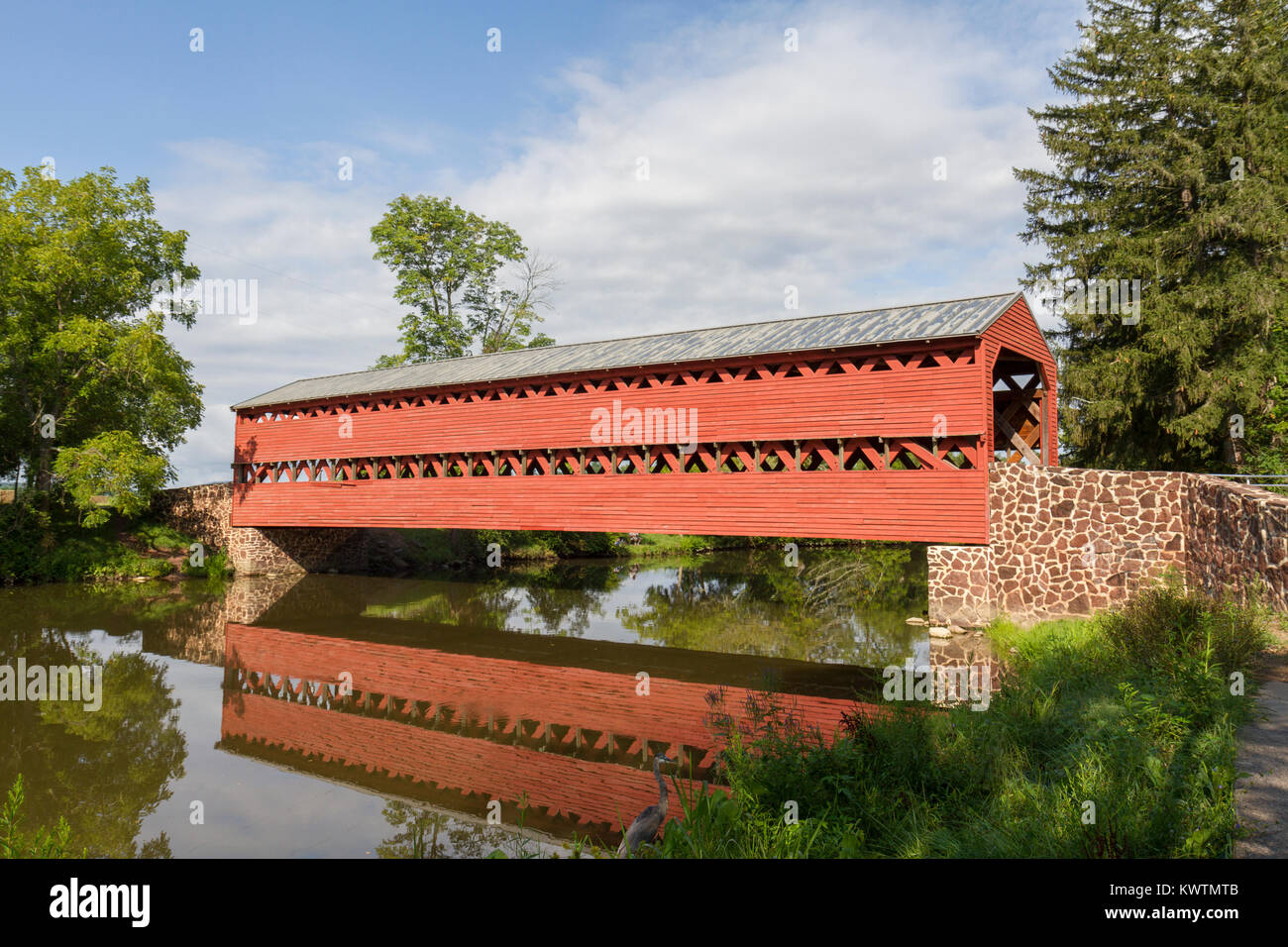 La Sachs ponte coperto nei pressi di Gettysburg, Pennsylvania, Stati Uniti. Foto Stock