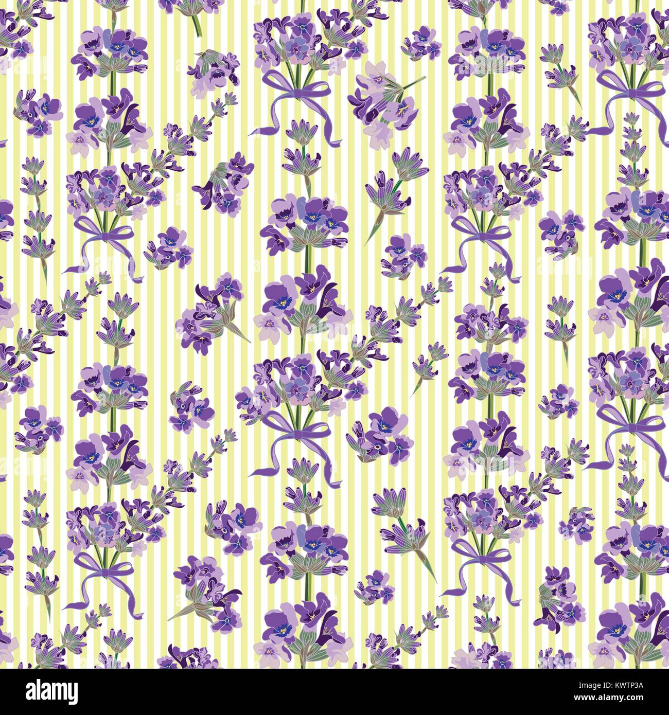 Seamless Lavanda fiori sfondo. Illustrazioni botaniche sono disegnati a mano Illustrazione Vettoriale