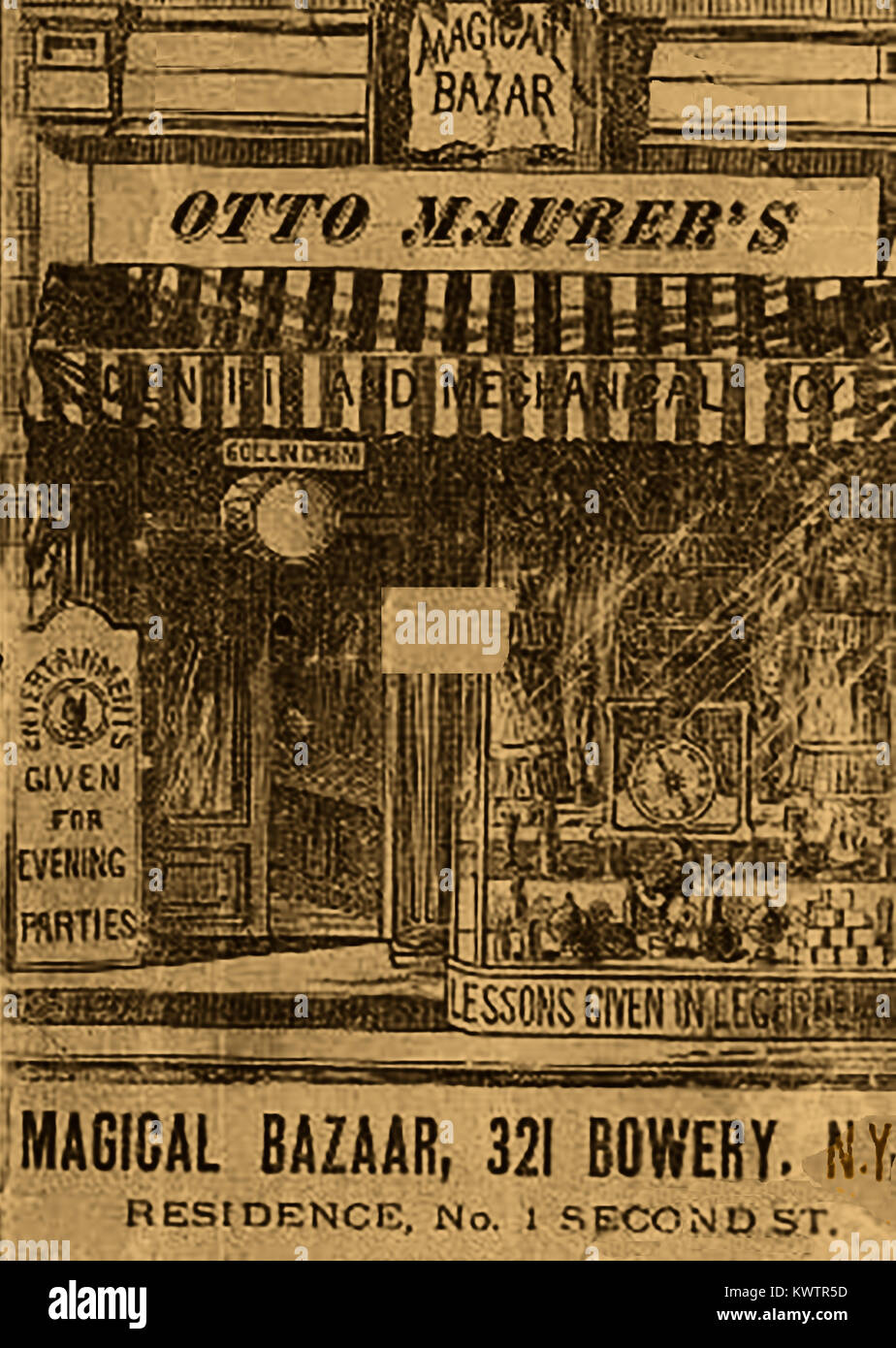 Il negozio di tedesco nato, mago americano Otto Maurer - 1884 - a partire da un prezzo di listino Catalogo del suo apparato magico e illusioni Foto Stock