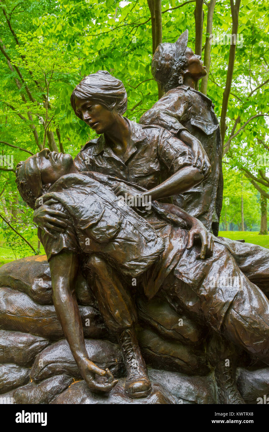 Delle donne del Vietnam Memorial progettato da Glenna Goodacre, dedicato a Novembre 11, 1993 Foto Stock