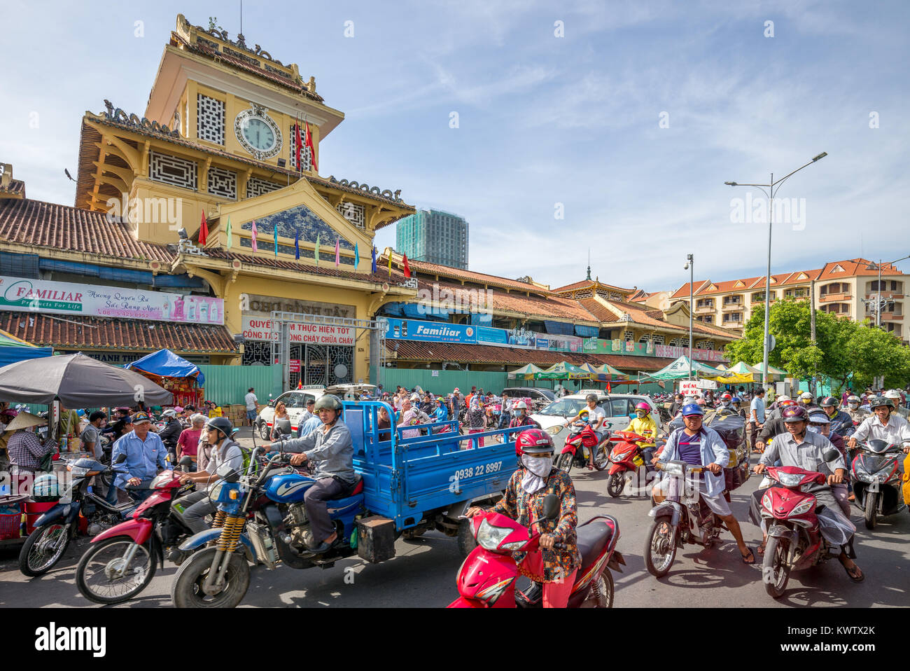 Il Mercato di Binh Tay, il Mercato Centrale di Cho Lon Foto Stock