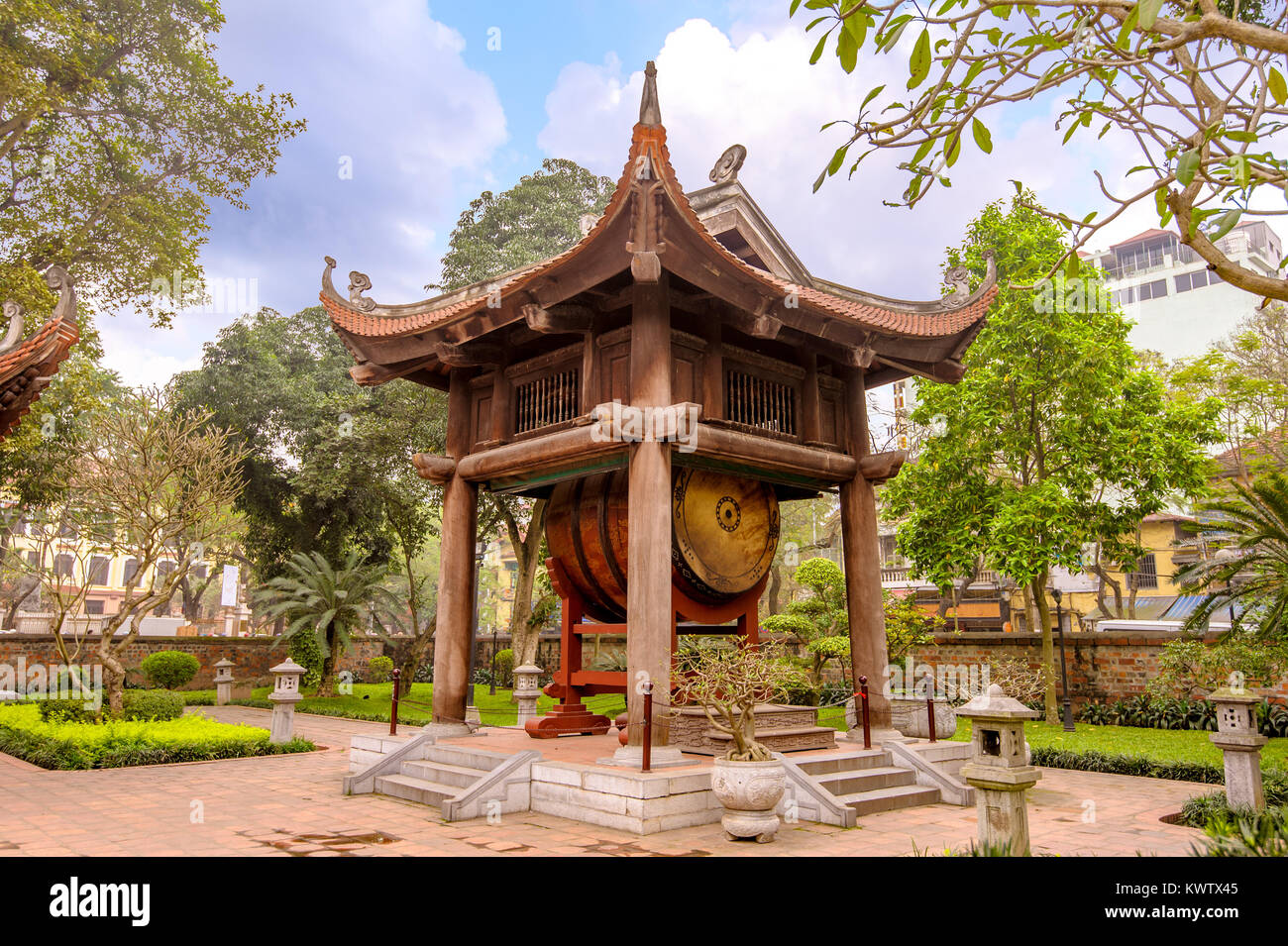 Tempio della Letteratura ad Hanoi, Vietnam Foto Stock