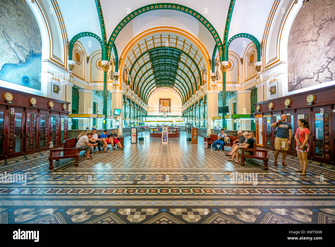Saigon Posta centrale nella città di Ho Chi Minh Foto Stock